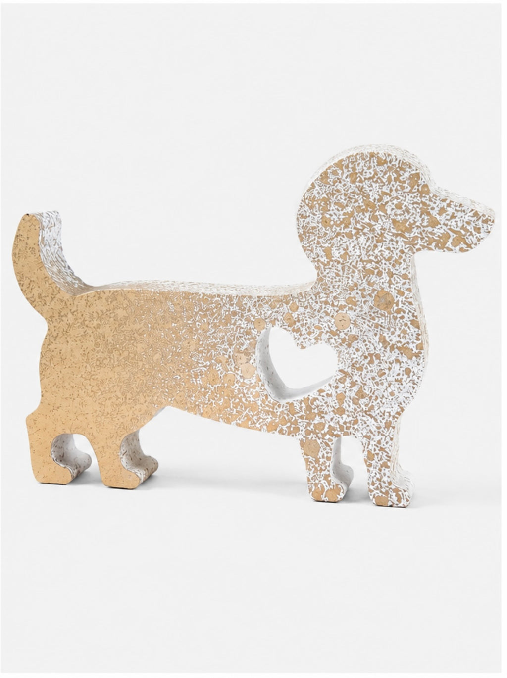 Dog Figurine with Speckled Gold Finish