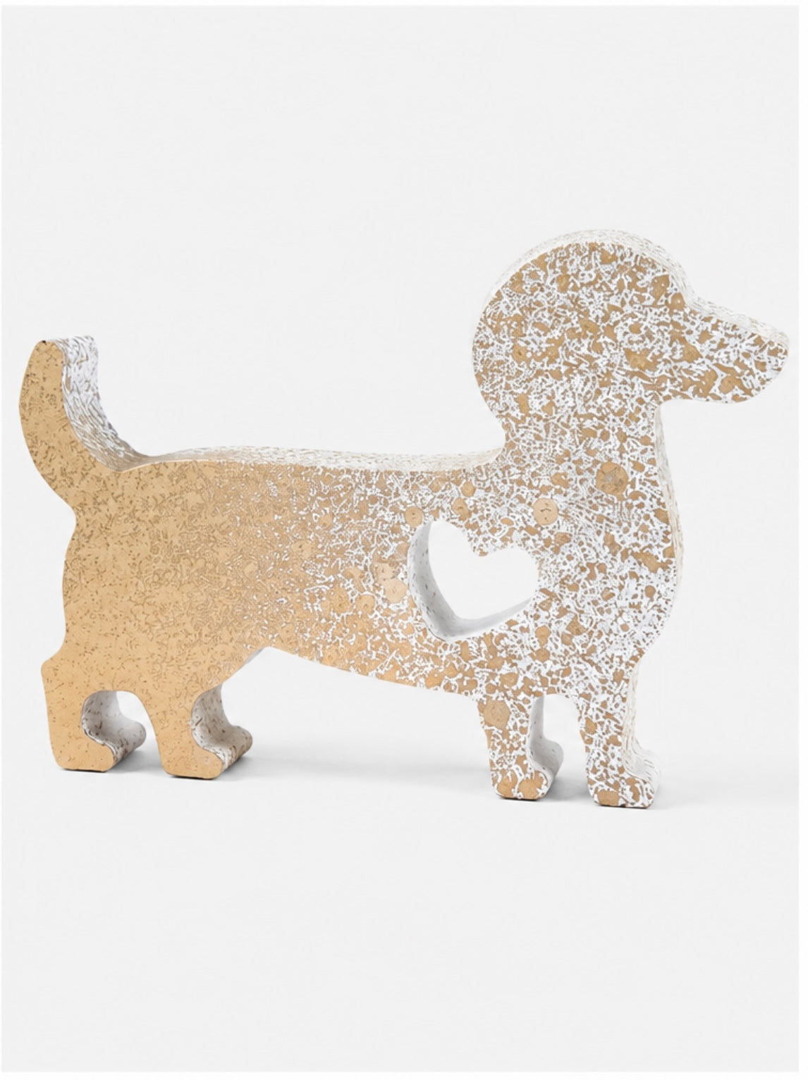 Dog Figurine with Speckled Gold Finish