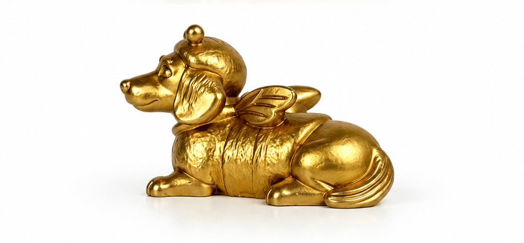 Gold Bee Dachshund Figurine – Cute Wiener Dog in Bee Costume – Funny Dog Decor – Dachshund Lover Gift – Handmade Ornament